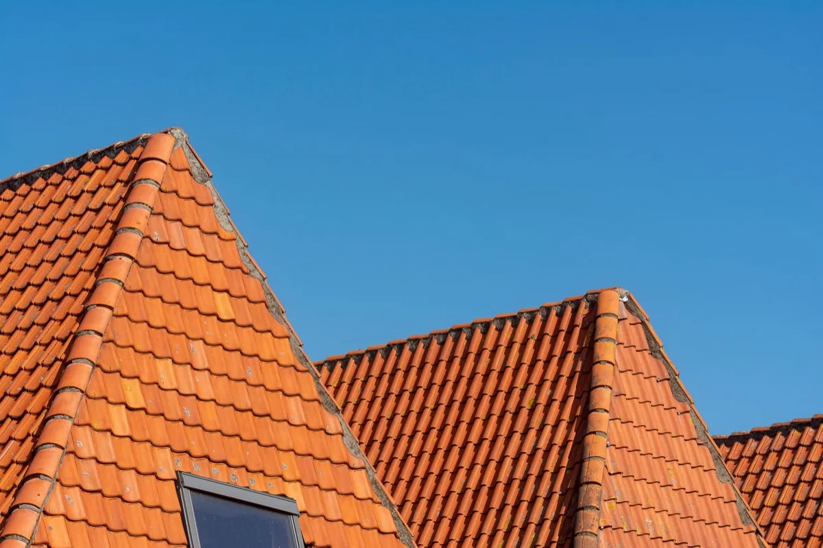 Clay barrel tile rooflines on homes in Edinburg, TX
